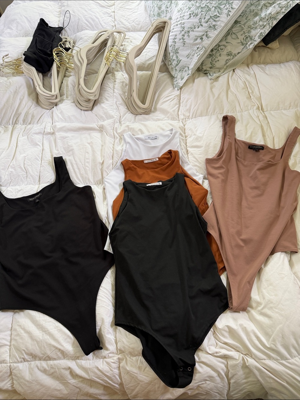 Banana Republic Womens Tank Bodysuits - Black, Rust, White, Mauve